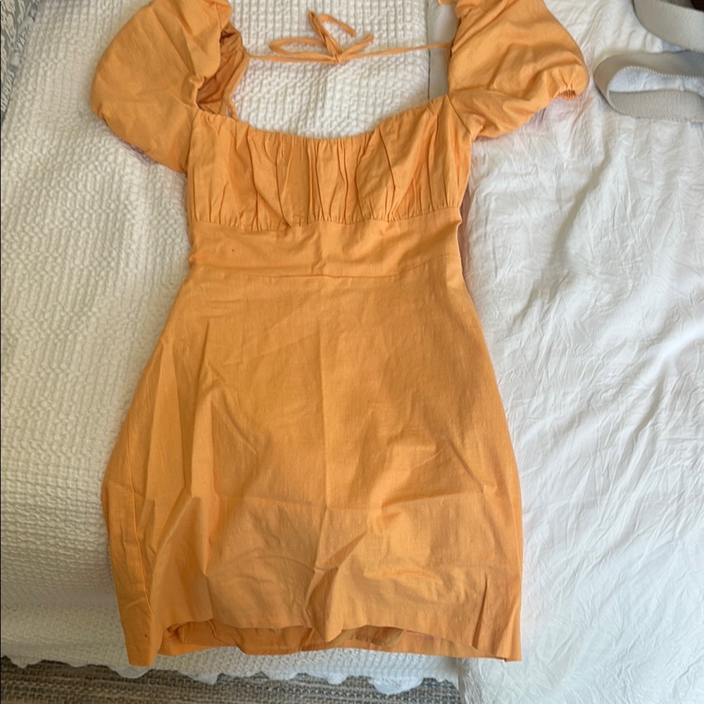 Backless Puff Sleeve Dress